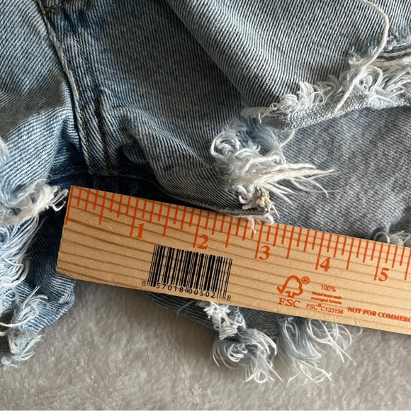 Agolde High Rise Light Blue Cut Off Denim Jean Shorts Size 25 new photos at end - Picture 12 of 16